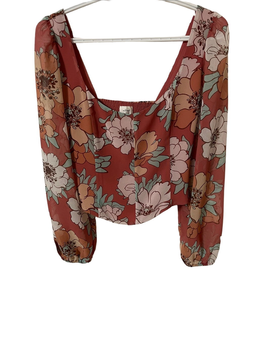 Wilfred Floral Scoop-Neck Crop Top Size Small